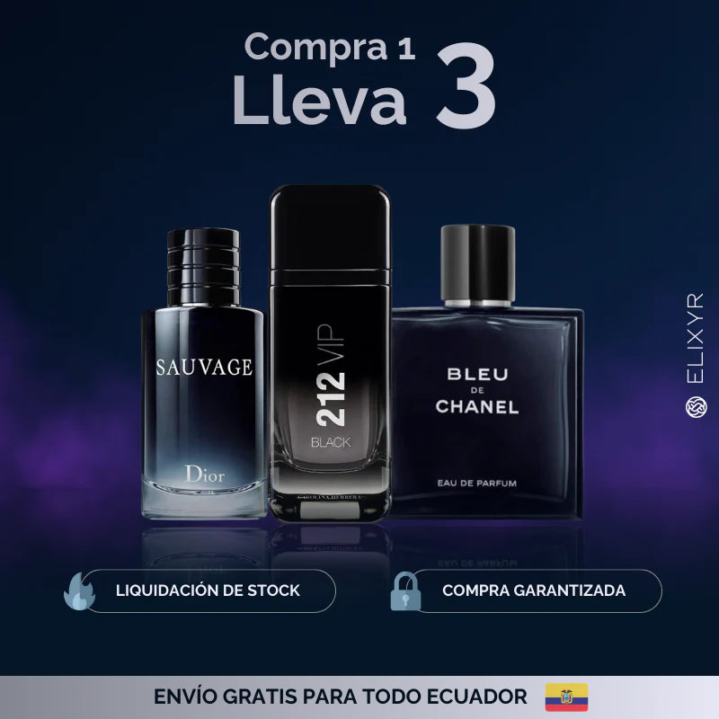 KIT 3: SAUVAGE | BLEU DE CHANEL | 212 VIP