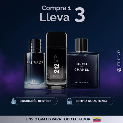 KIT 3: SAUVAGE | BLEU DE CHANEL | 212 VIP